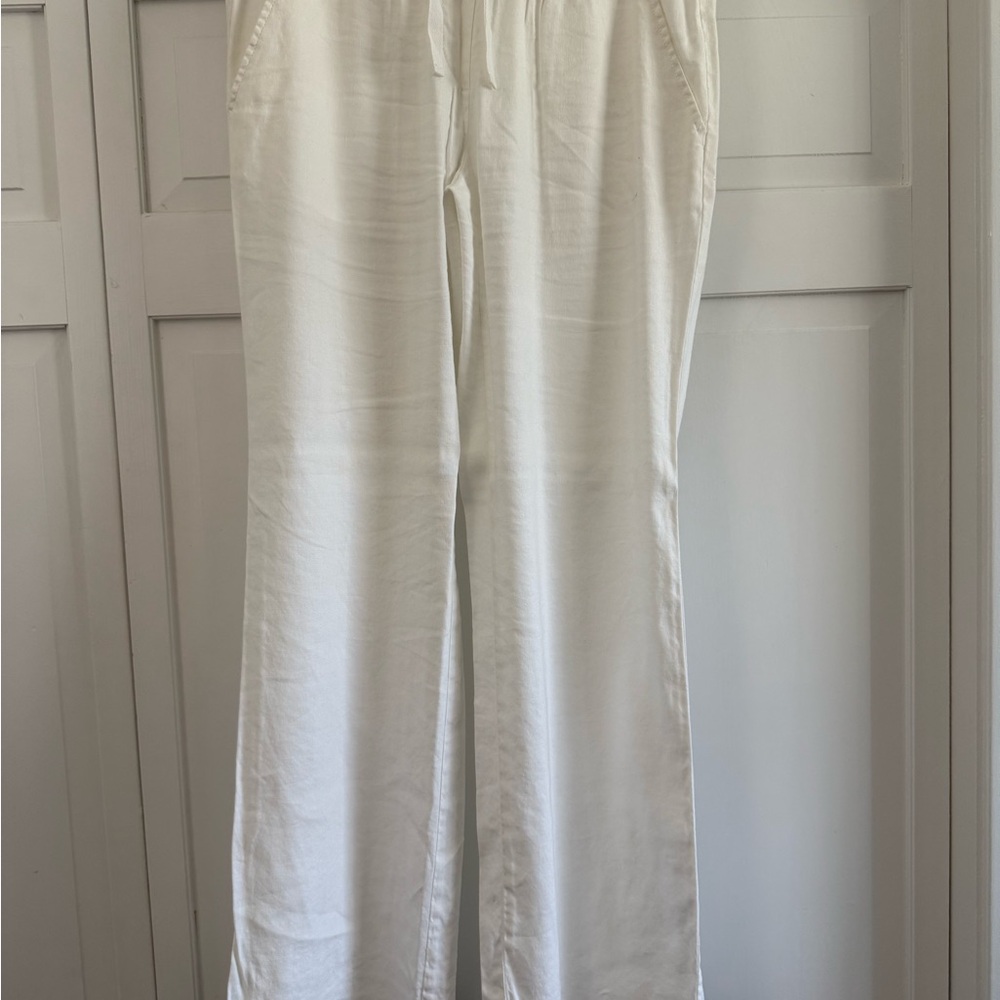 White Straight-Leg Pants